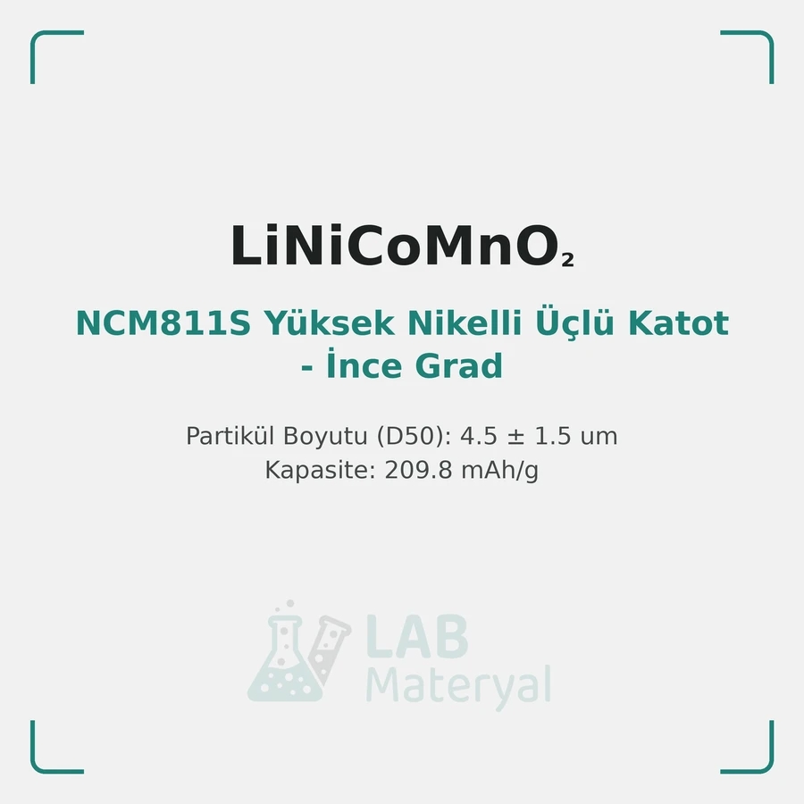 NCM811S Yüksek Nikelli Üçlü Katot - İnce Grad