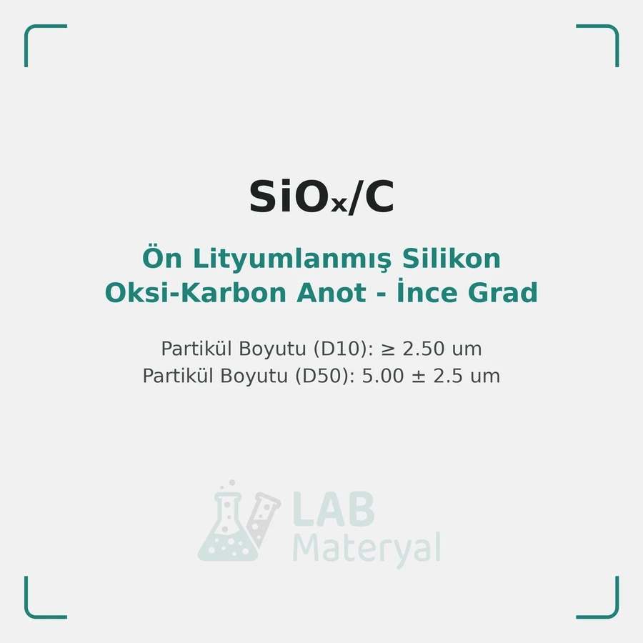 Ön Lityumlanmış Silikon Oksi-Karbon Anot - İnce Grad