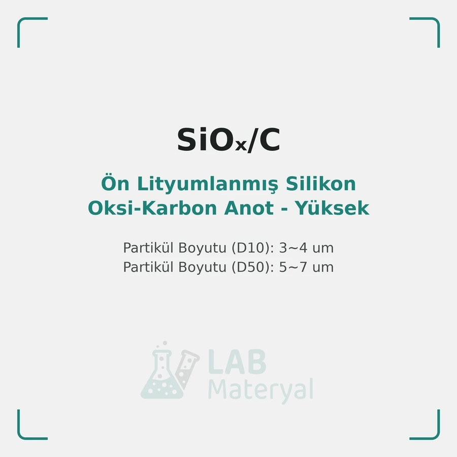Ön Lityumlanmış Silikon Oksi-Karbon Anot - Yüksek Kapasite