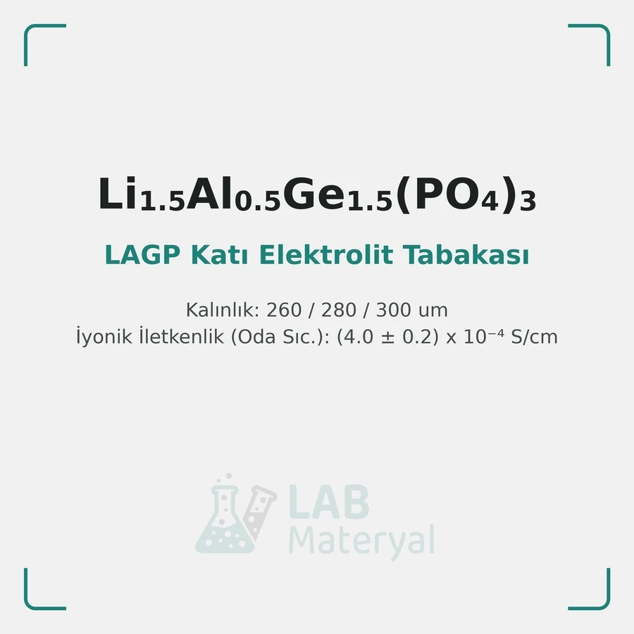 LAGP Katı Elektrolit Tabakası (Hazır Disk / Kare)
