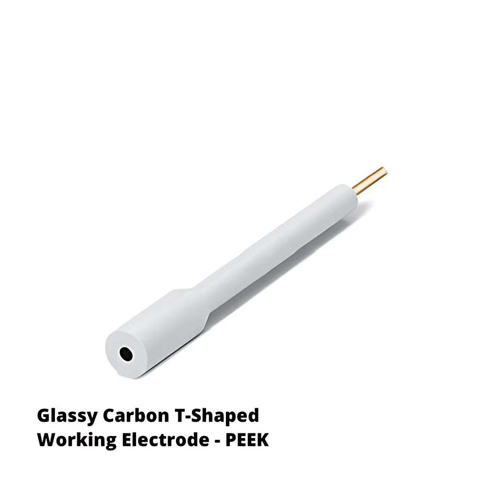 Camsı Karbon Çalışma Elektrodu – T Tipi, PEEK Gövde