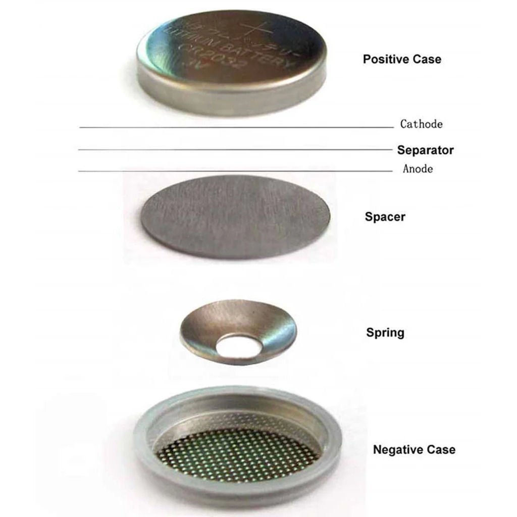 CR2032%20Coin%20Cell%20Cases%20with%20304SS%20(Negative%20Case,%20Cone%20Spring,%20Spacer,%20Positive%20Case)