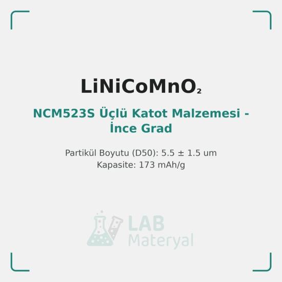 NCM523S Üçlü Katot Malzemesi - İnce Grad (LM-CAT-NCM523S) | LabMateryal Katot Malzemesi