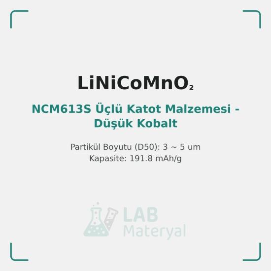 NCM613S Üçlü Katot Malzemesi - Düşük Kobalt (LM-CAT-NCM613S) | LabMateryal Katot Malzemesi