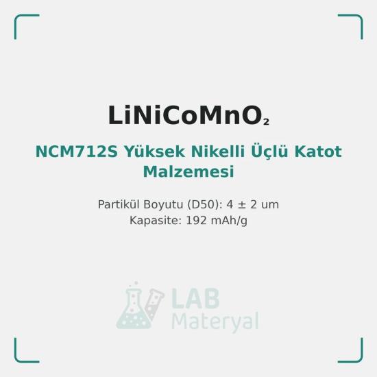 NCM712S Yüksek Nikelli Üçlü Katot Malzemesi (LM-CAT-NCM712S) | LabMateryal Katot Malzemesi