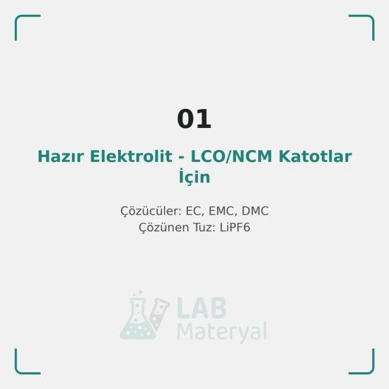 Hazır Elektrolit - LCO/NCM Katotlar İçin (LM-ET-01) | LabMateryal Hazır Elektrolit