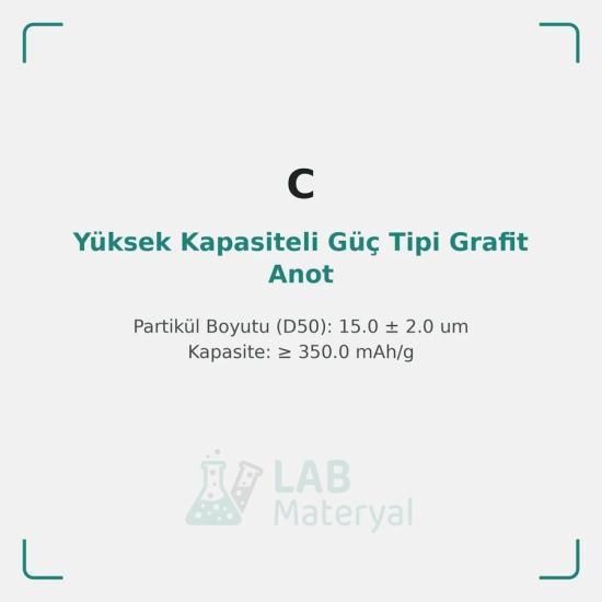 Yüksek Kapasiteli Güç Tipi Grafit Anot (LM-GN-02) | LabMateryal Grafit Anot