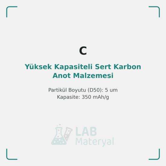 Yüksek Kapasiteli Sert Karbon Anot Malzemesi (type2-5um) | LabMateryal Sodyum İyon Batarya Malzemesi