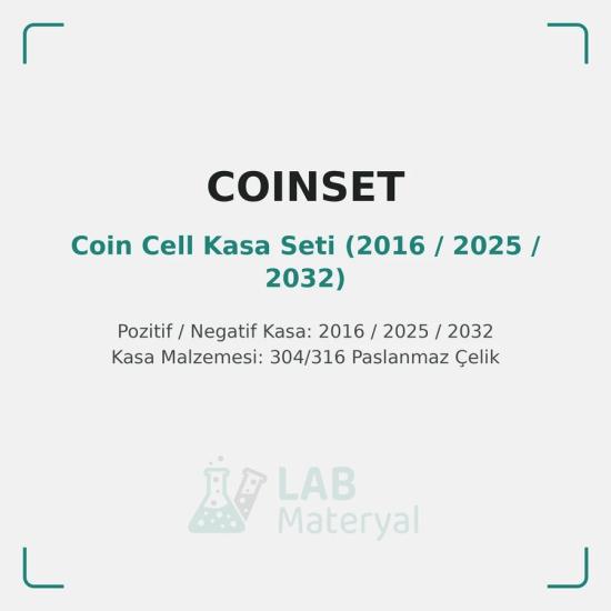 Coin Cell Kasa Seti (2016 / 2025 / 2032) | LabMateryal Hücre Malzemesi