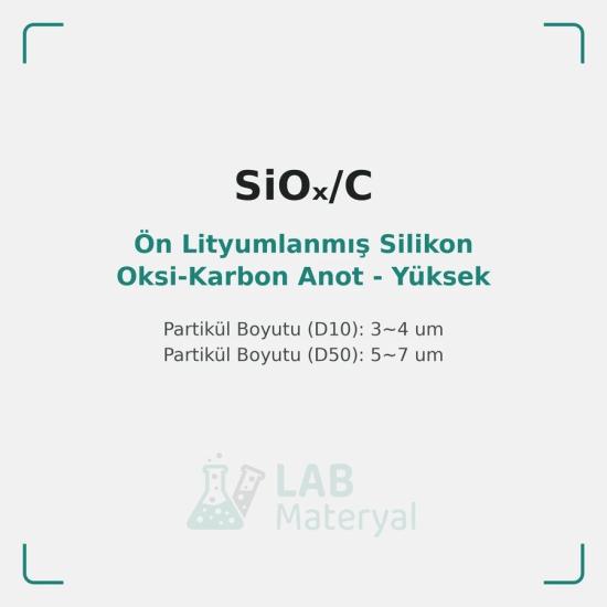 Ön Lityumlanmış Silikon Oksi-Karbon Anot - Yüksek Kapasite (LM-SIOC-L04) | LabMateryal Silikon Anot