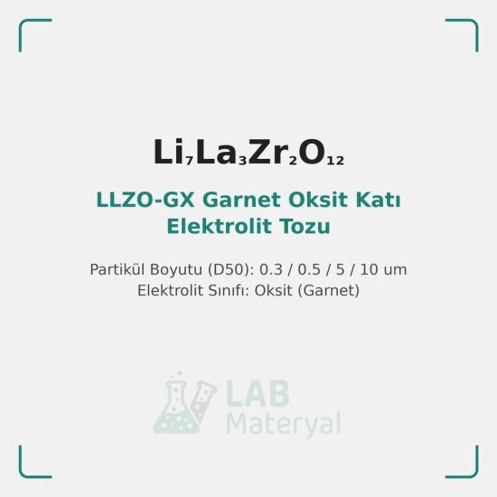 LLZO-GX Garnet Oksit Katı Elektrolit Tozu (Ta/Nb Katkılı) | LabMateryal Katı Hal Elektrolit
