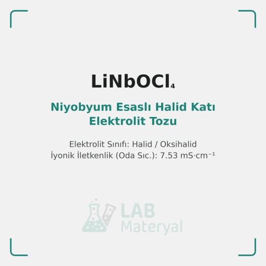 Niyobyum Esaslı Halid Katı Elektrolit Tozu (LiNbOCl4) | LabMateryal Katı Hal Elektrolit