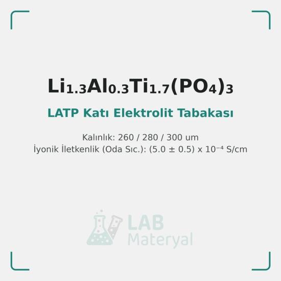 LATP Katı Elektrolit Tabakası (Hazır Disk / Kare) | LabMateryal Katı Hal Elektrolit