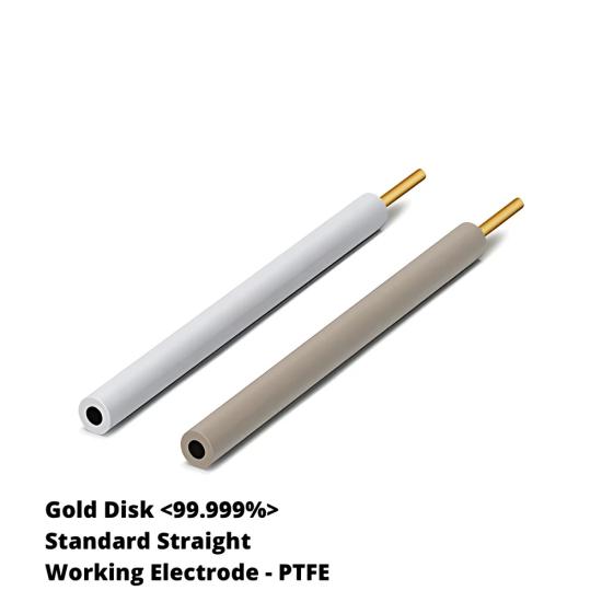 Altın Disk Elektrot Düz Tip PTFE | Ø0.5–6 mm Disk - LabMateryal