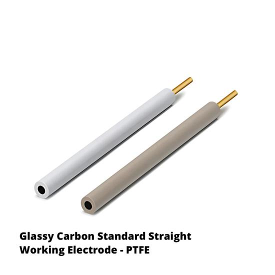 Camsı Karbon Elektrot Düz Tip PTFE | Ø1–20 mm Disk - LabMateryal