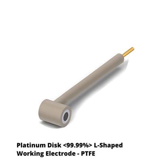 Platin Disk Elektrot L Tipi PTFE | 90° Yan Disk, Ø0.5–6 mm - LabMateryal