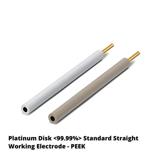 Platin Disk Elektrot Düz Tip PEEK | Ø0.5–6 mm Disk - LabMateryal