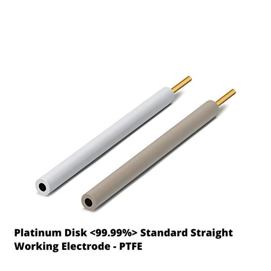 Platin Disk Elektrot Düz Tip PTFE | Ø0.5–6 mm Disk - LabMateryal