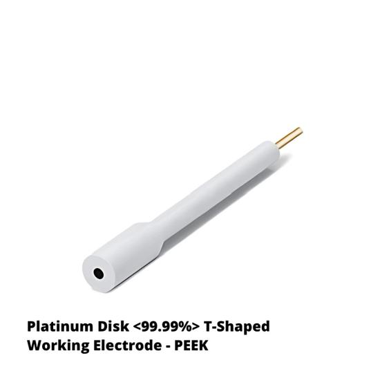 Platin Disk Elektrot T Tipi PEEK | Geniş Alt Gövde, Ø0.5–6 mm - LabMateryal