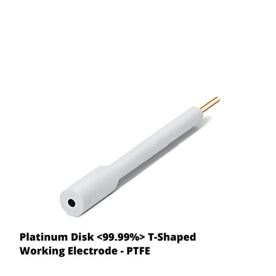 Platin Disk Elektrot T Tipi PTFE | Geniş Alt Gövde, Ø0.5–6 mm - LabMateryal